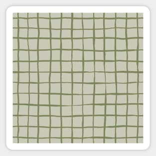 Grid check sage green Sticker